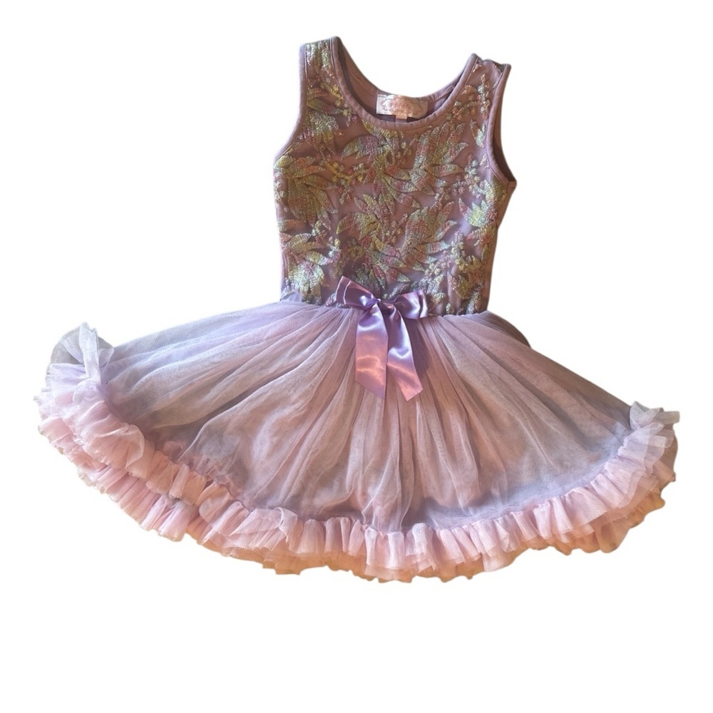 Popatu Lavander Tutu. Dress With embroidered  Bodice Size 2-3